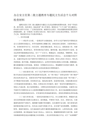 办公室主任第二批主题教育专题民主生活会个人对照检查材料.docx