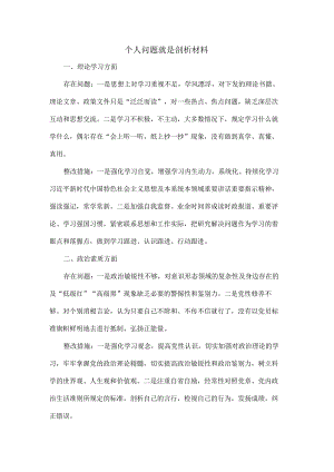 个人问题就是剖析材料.docx