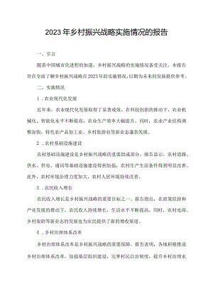 2023年乡村振兴战略实施情况的报告.docx