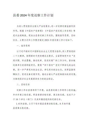 县委2024年度巡察工作计划.docx