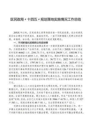 区民政局“十四五”规划实施情况工作总结.docx