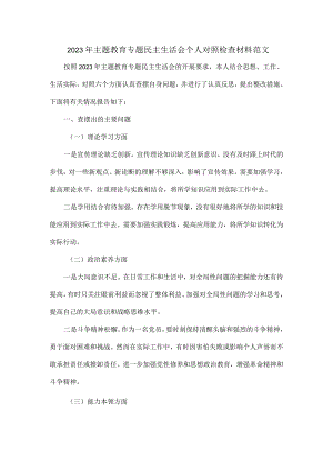 2023年主题教育专题民主生活会个人对照检查材料范文.docx