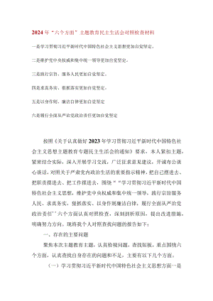 维护党中央权威和集中统一领导等六个方面的问题分析.docx