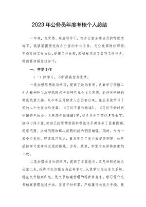 2023年公务员年度考核个人总结.docx