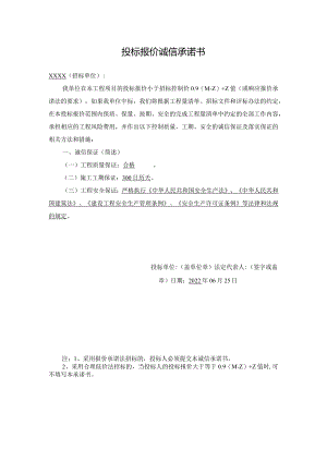 投标报价诚信承诺书.docx