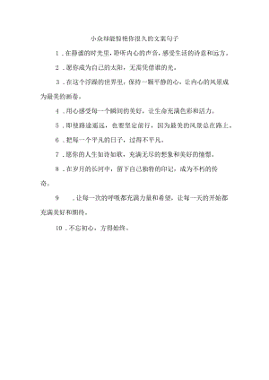 小众却能惊艳你很久的文案句子.docx