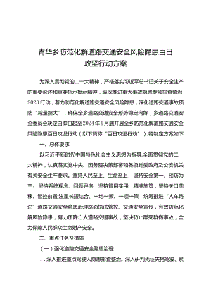 青华乡防范化解道路交通安全风险隐患百日攻坚行动方案.docx