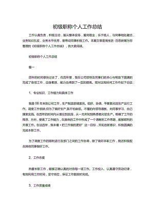 06-初级职称个人工作总结.docx