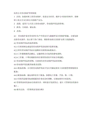 医药公司劳动保护管理制度.docx