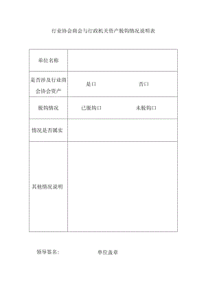 行业协会商会与行政机关资产脱钩情况说明表.docx