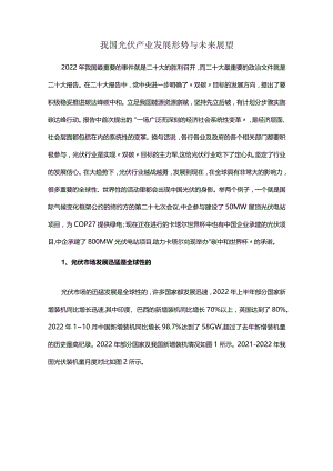 我国光伏产业发展形势与未来展望.docx