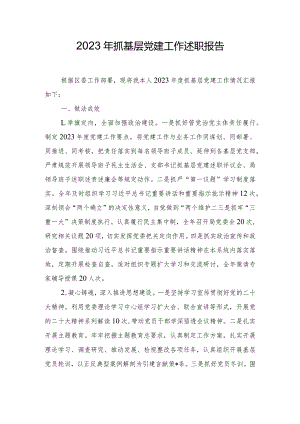 2023年抓基层党建工作述职报告.docx