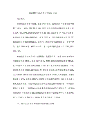 欧洲储能市场专题分析报告(二).docx