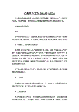 16-初级职称工作总结报告范文.docx
