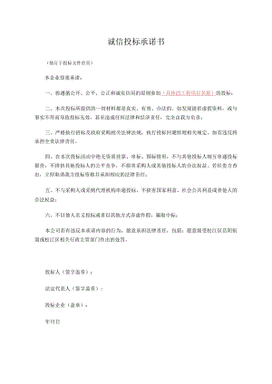 诚信投标承诺书.docx