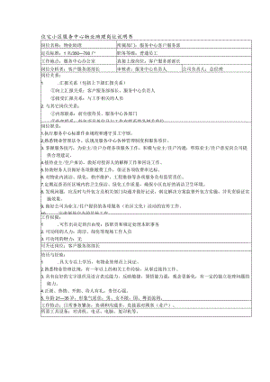 住宅小区服务中心物业助理岗位说明书.docx