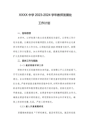 中学2023-2024学年教师发展处工作计划.docx