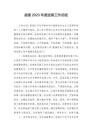 县委2023年度巡察工作总结.docx