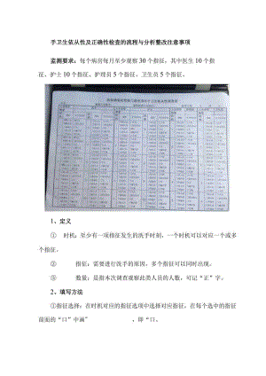 手卫生依从性及正确性检查的流程与分析整改注意事项.docx