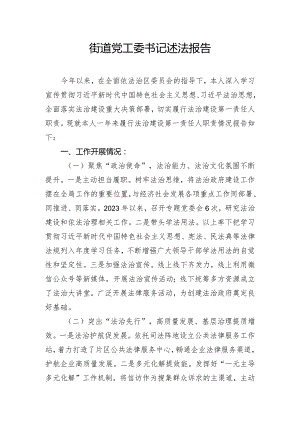 街道党工委书记述法报告.docx