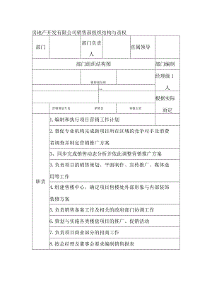 房地产开发有限公司销售部组织结构与责权.docx