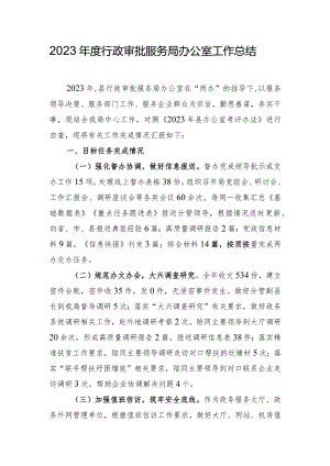 2023年度行政审批服务局办公室工作总结.docx