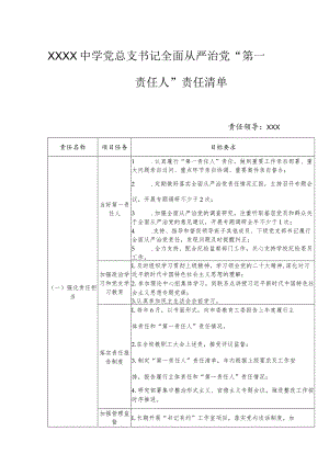 中学党总支书记全面从严治党“第一责任人”责任清单.docx