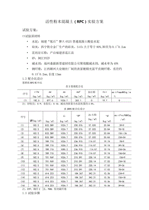 活性粉末混凝土（RPC）实验方案.docx