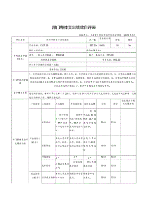 部门整体支出绩效自评表.docx