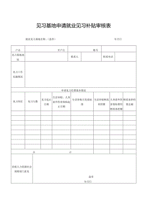 见习基地申请就业见习补贴审核表.docx