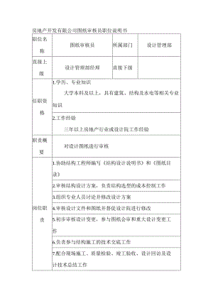 房地产开发有限公司图纸审核员职位说明书.docx