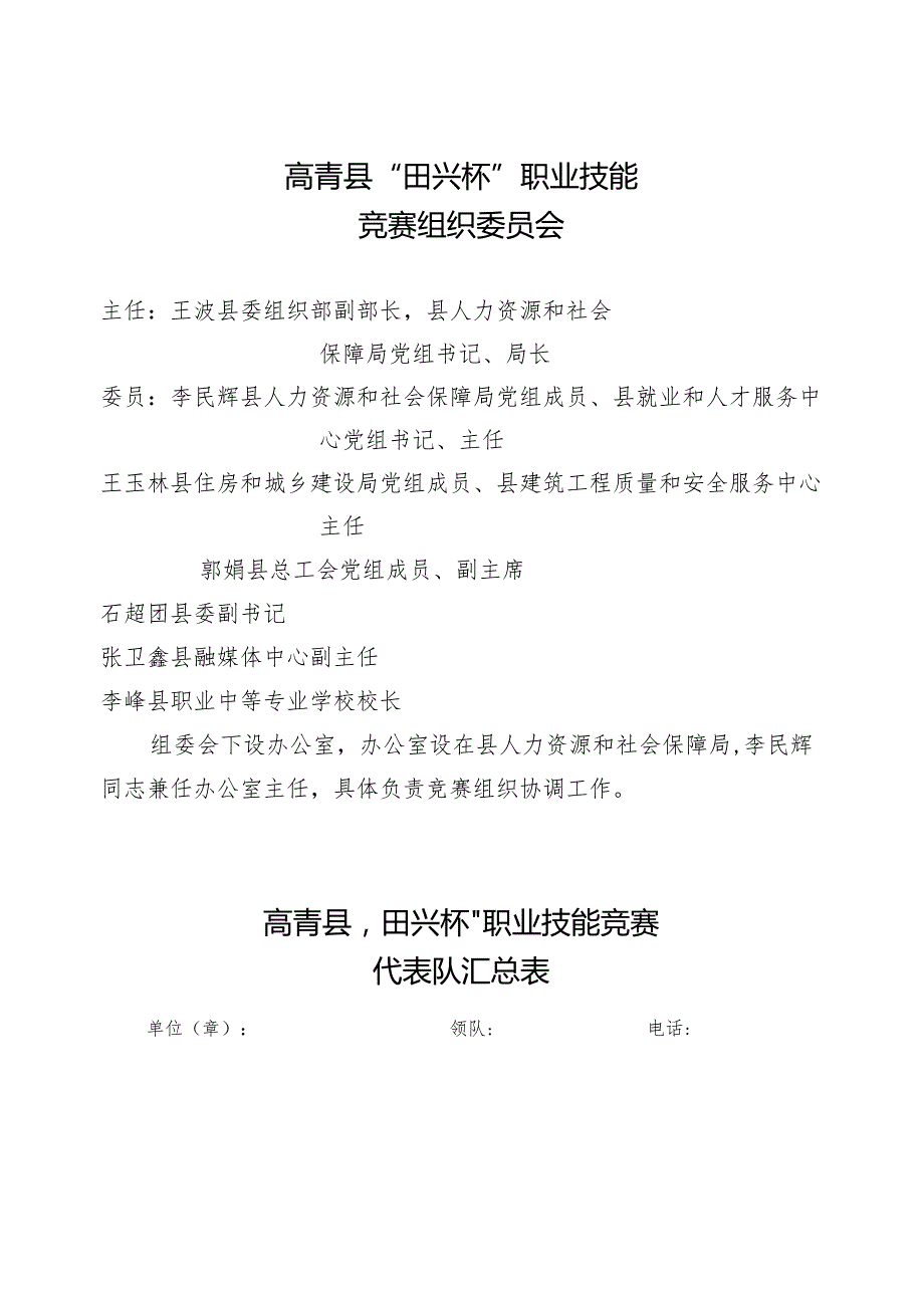 高青县“田兴杯”职业技能竞赛组织委员会.docx_第1页