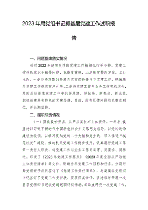 2023年局党组书记抓基层党建工作述职报告.docx