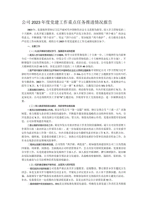 公司2023年度党建工作重点任务推进情况报告.docx