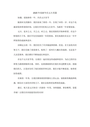 2020年迎新年庆元旦美篇.docx