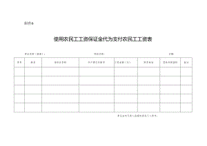 使用农民工工资保证金代为支付农民工工资表.docx