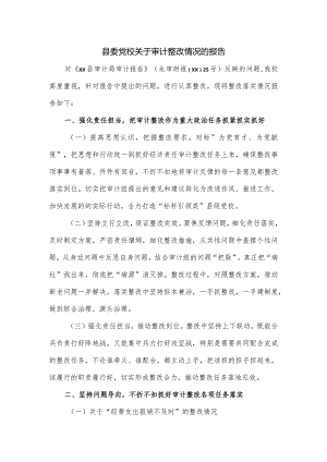 县委党校关于审计整改情况的报告.docx