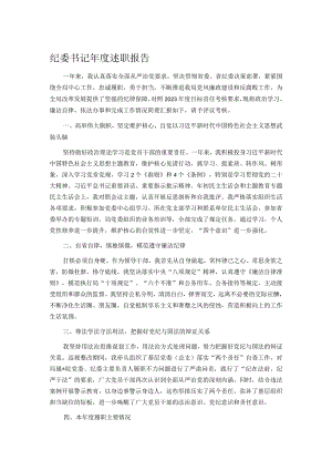 纪委书记年度述职报告.docx