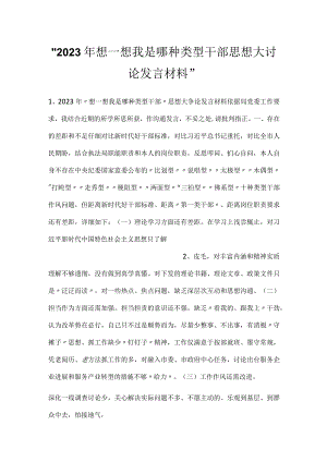 -2023年想一想我是哪种类型干部思想大讨论发言材料-.docx