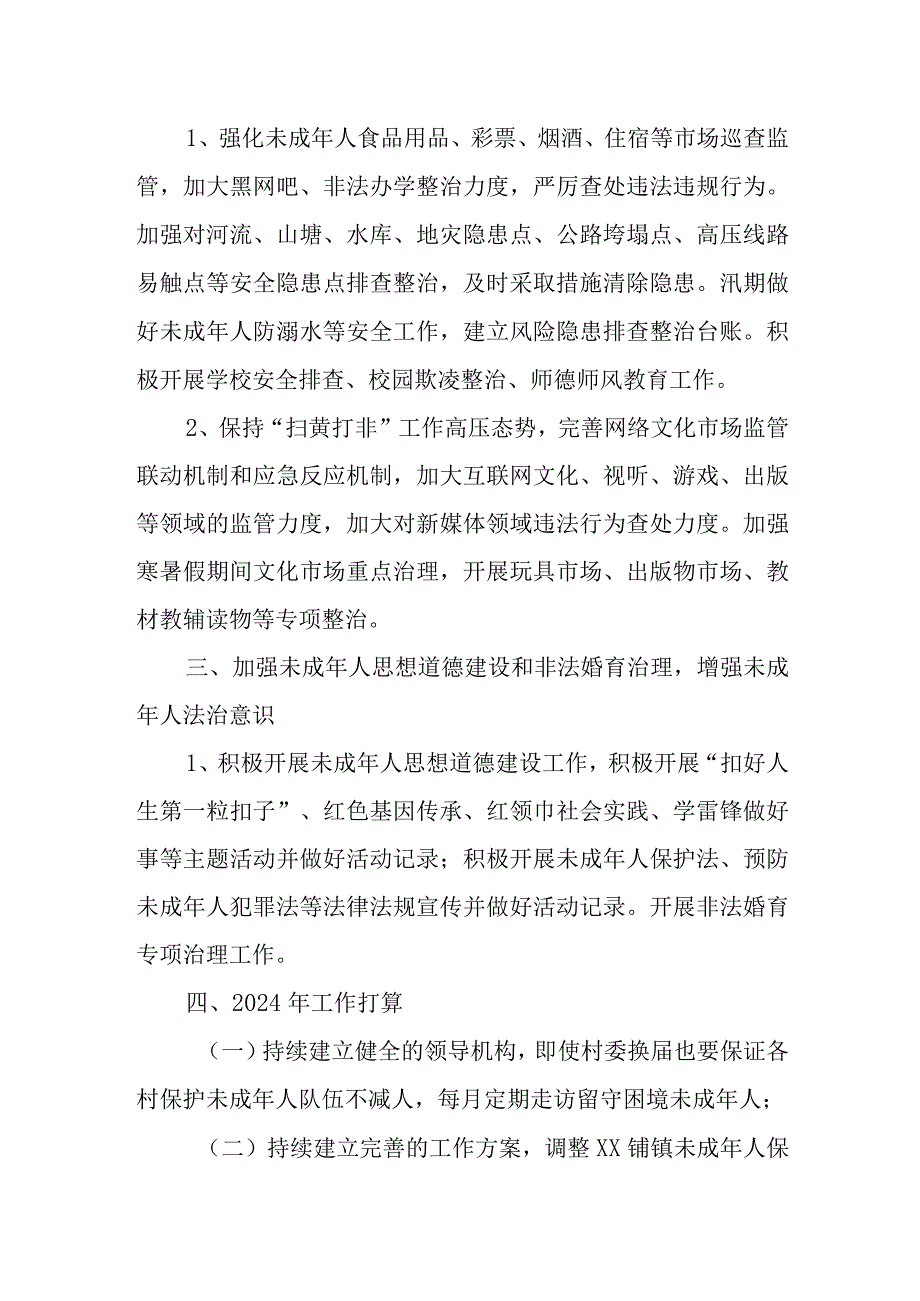篇三2023未成年保护工作总结及2024年工作计划.docx_第2页