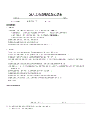 起重吊装工程（危大巡视检查记录表）.docx