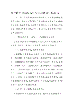 市行政审批局局长述学述职述廉述法报告.docx