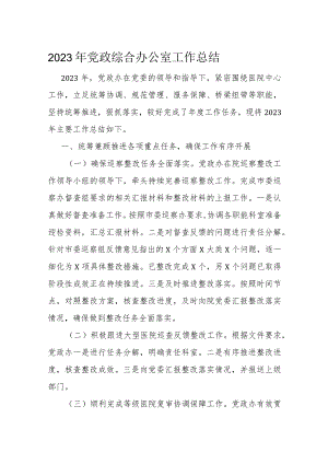 2023年党政综合办公室工作总结.docx