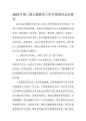 2023年第二批主题教育工作开展情况总结报告.docx