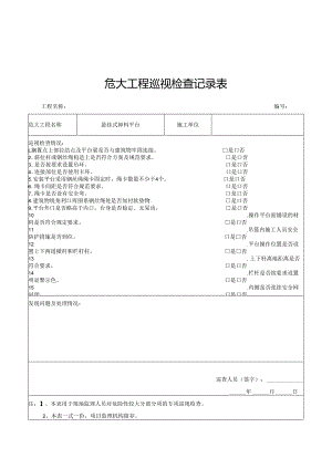 危大工程巡视检查记录表（悬挂式卸料平台）.docx