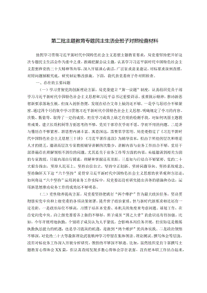 第二批主题教育专题民主生活会班子对照检查材料（新四个方面）.docx