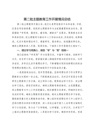 第二批主题教育工作开展情况总结.docx