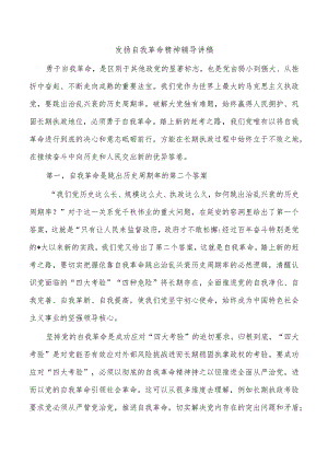 发扬自我革命精神辅导讲稿.docx