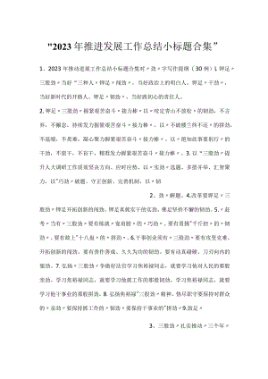 -2023年推进发展工作总结小标题合集-.docx