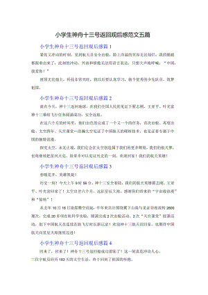 小学生神舟十三号返回观后感范文五篇.docx